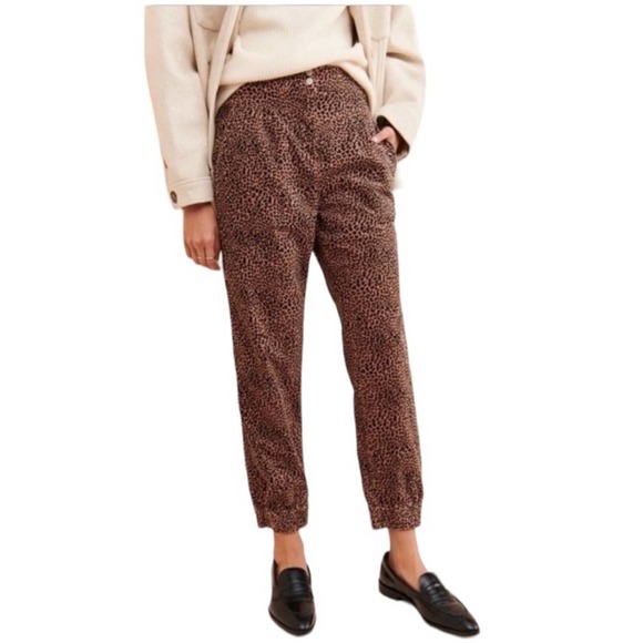 Anthropologie Pants - Anthropologie corduroy cheetah jogger pants XS
